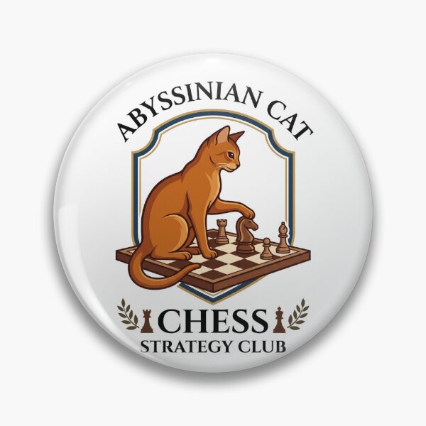 Item preview, Abyssinian Cat Chess Strategy Club Board Knight designed and sold by PictoVibe.