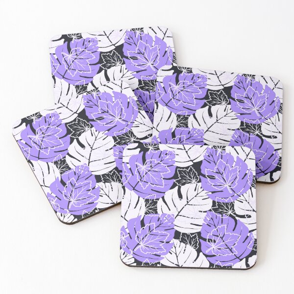 Item preview, Midnight Botanical: Lilac & Monochrome Leaf Pattern designed and sold by LiveLearnCreate.