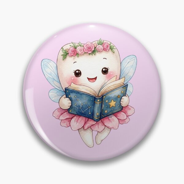 Item preview, Cute Tooth Fairy Reading a Book | Watercolor Fairy Tooth designed and sold by Mommy-Smile.