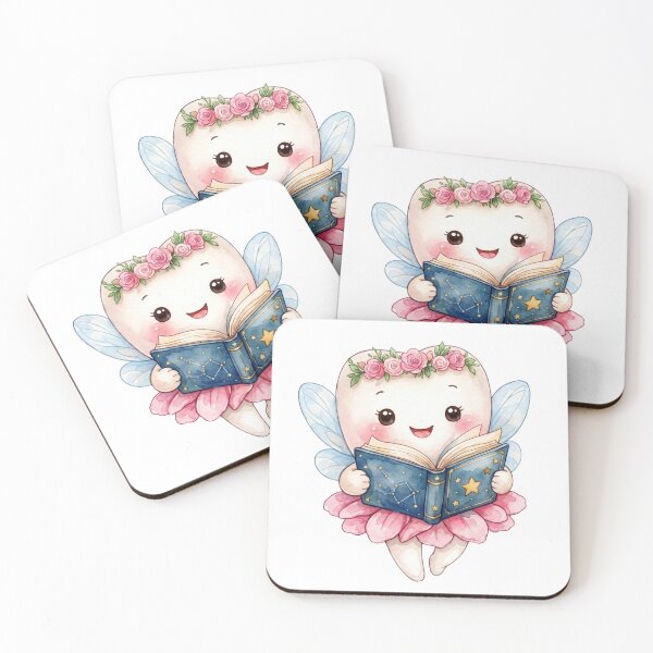 Item preview, Cute Tooth Fairy Reading a Book | Watercolor Fairy Tooth designed and sold by Mommy-Smile.