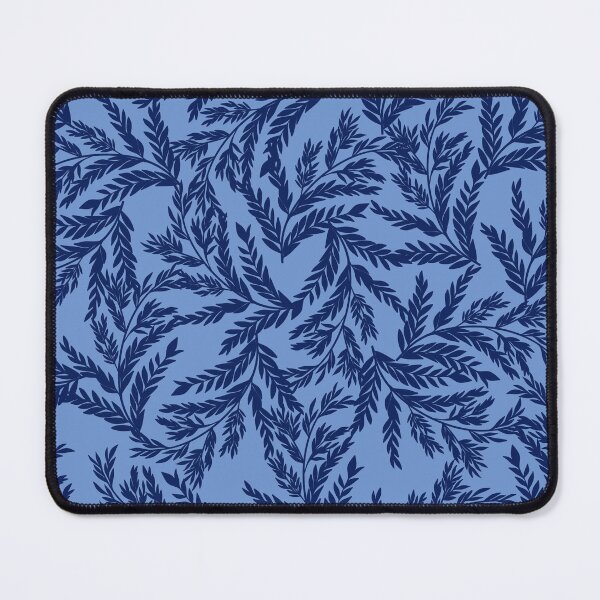 Item preview, Seamless Pattern with Navy Blue Botanical Leaf Branches on a Slate Blue Background	 designed and sold by Ammi77.