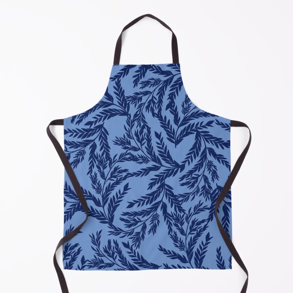 Item preview, Seamless Pattern with Navy Blue Botanical Leaf Branches on a Slate Blue Background	 designed and sold by Ammi77.