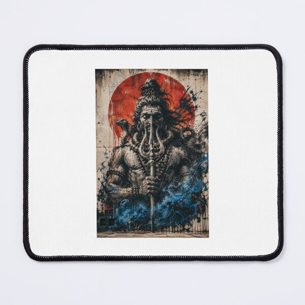 Item preview, Shiva mural with trident and snake designed and sold by AmbiM.