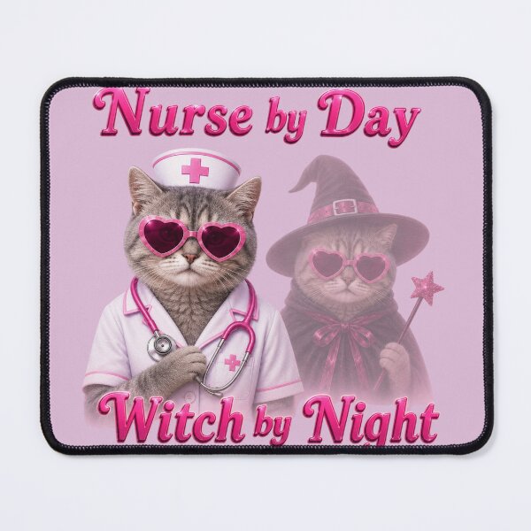 Item preview, Nurse by Day, Witch by Night Cat designed and sold by BoringClothes .