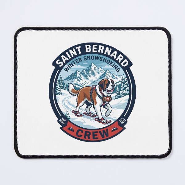 Item preview, Saint Bernard Winter Snowshoeing Crew Mountain Trail designed and sold by PictoVibe.