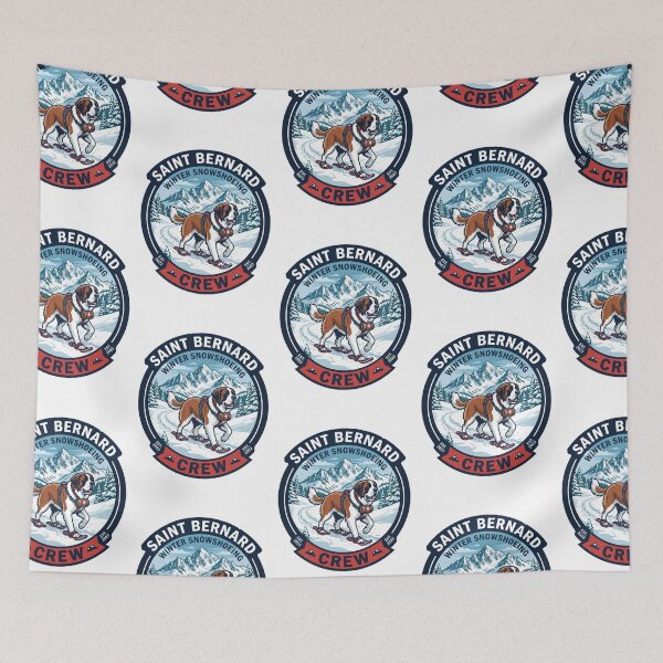 Item preview, Saint Bernard Winter Snowshoeing Crew Mountain Trail designed and sold by PictoVibe.