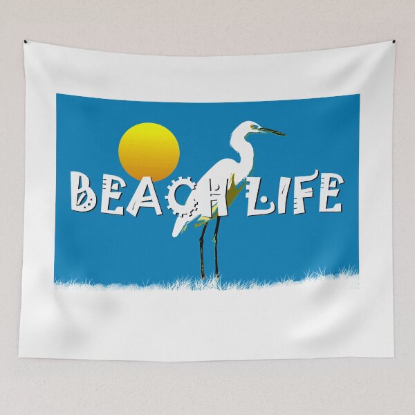 Item preview, Beach Life Sun and Great White Egret designed and sold by Dlt1981.