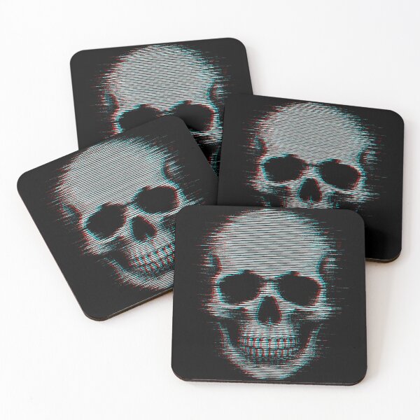 Item preview, Glitch Skull – CRT Scanline Retro Analog Skeleton with Chromatic Aberration designed and sold by ShirtRemarks.
