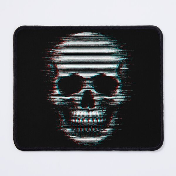 Item preview, Glitch Skull – CRT Scanline Retro Analog Skeleton with Chromatic Aberration designed and sold by ShirtRemarks.