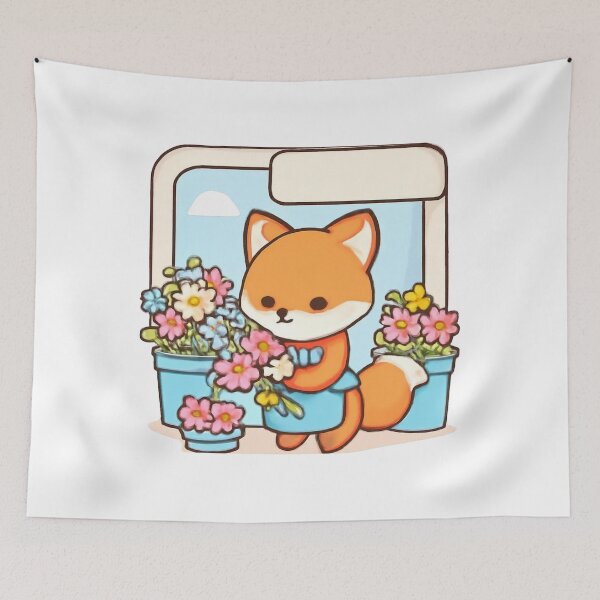 Item preview, Fox Flower Shop designed and sold by foryouandyours.