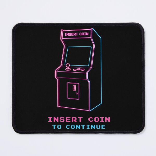 Item preview, Neon Arcade Cabinet – Insert Coin to Continue Retro Gaming Art designed and sold by ShirtRemarks.