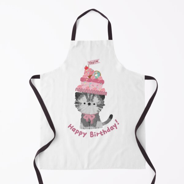 Item preview, Happy Birthday Cat with Cake Hat designed and sold by moonjar-art.