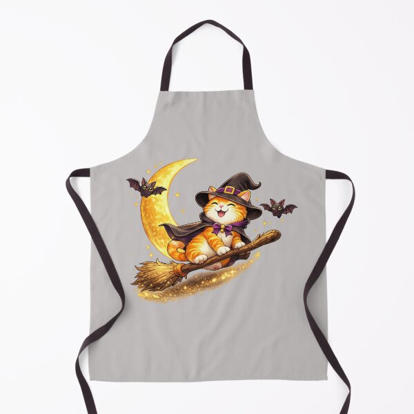 Item preview, Magical Orange Tabby Cat Flying on Broomstick designed and sold by Grump and Co.