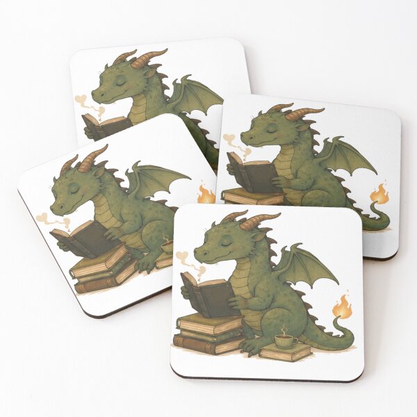 Item preview, Adorable Fantasy Bookworm Dragon Art designed and sold by JustFeature.