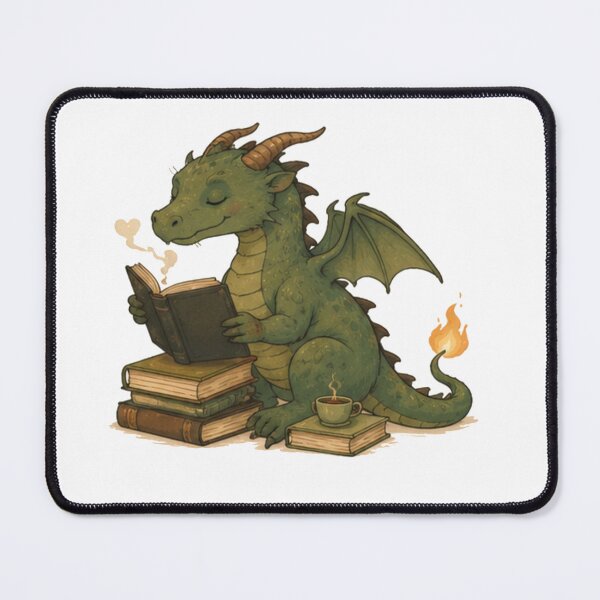 Item preview, Adorable Fantasy Bookworm Dragon Art designed and sold by JustFeature.