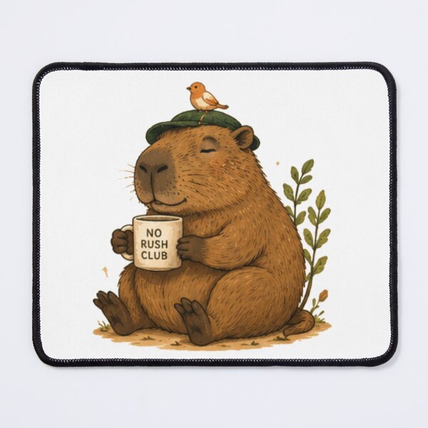 Item preview, Cute No Rush Club Capybara with Coffee designed and sold by JustFeature.
