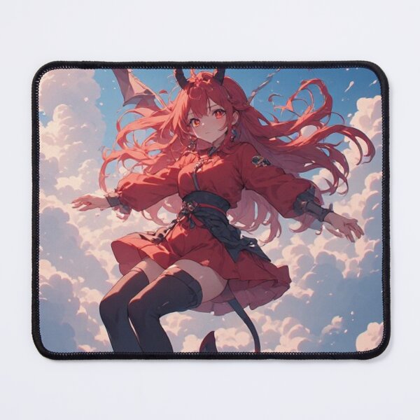 Item preview, Red demon girl flying in the skies designed and sold by ArtsJulian.