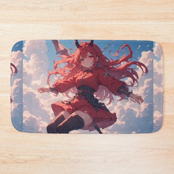 Item preview, Red demon girl flying in the skies designed and sold by ArtsJulian.