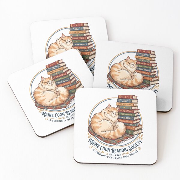 Item preview, Maine Coon Reading Society Vintage Hardcover Book designed and sold by PictoVibe.