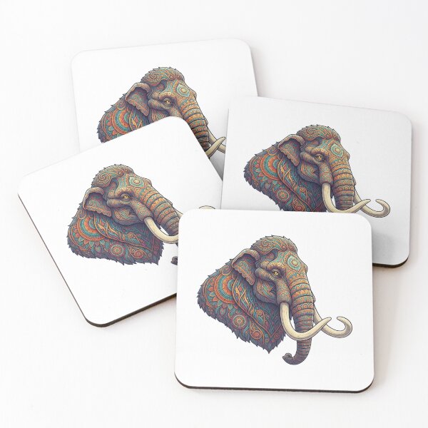 Item preview, Ornate Mandala Woolly Mammoth Animal Illustration designed and sold by Exquisite Design Studio „Paculówka”.