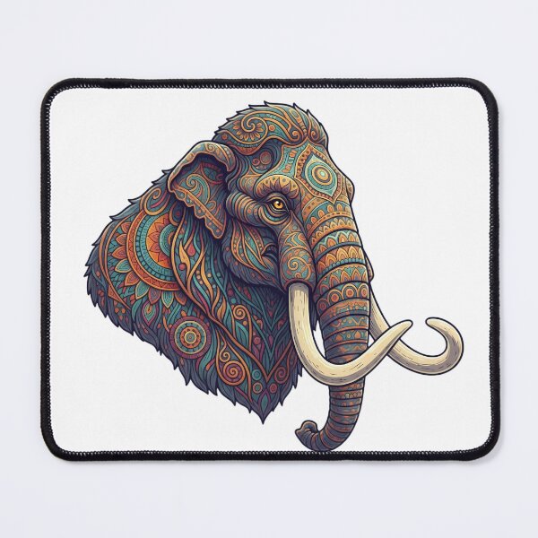 Item preview, Ornate Mandala Woolly Mammoth Animal Illustration designed and sold by Exquisite Design Studio „Paculówka”.