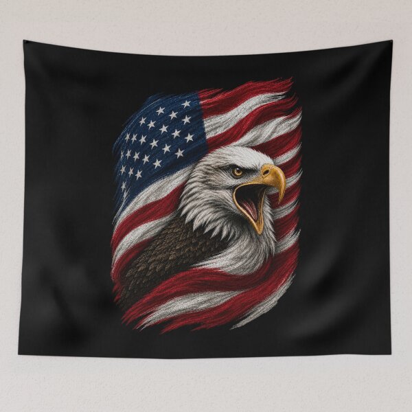 Item preview, Patriotic Bald Eagle American Flag designed and sold by FREENATION2026.