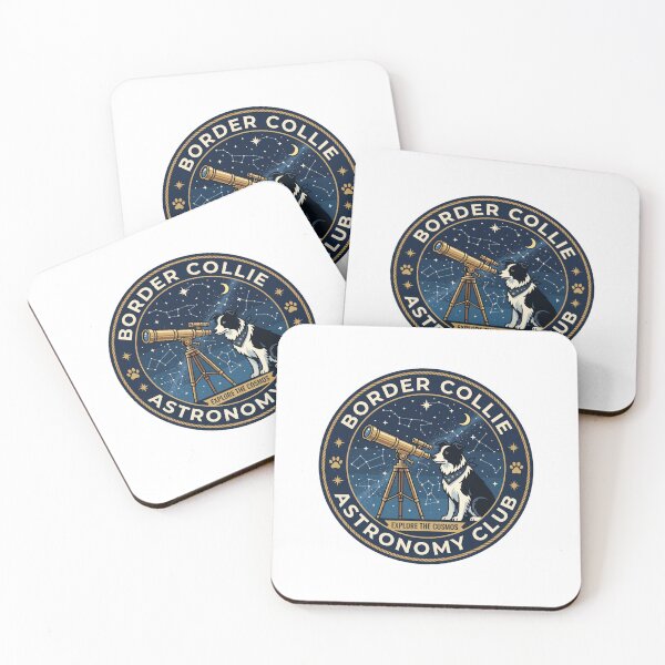 Item preview, Border Collie Astronomy Club Brass Telescope Star designed and sold by PictoVibe.