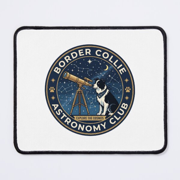 Item preview, Border Collie Astronomy Club Brass Telescope Star designed and sold by PictoVibe.