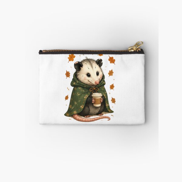 Item preview, Cozy Autumn Opossum with Coffee Mug designed and sold by JustFeature.