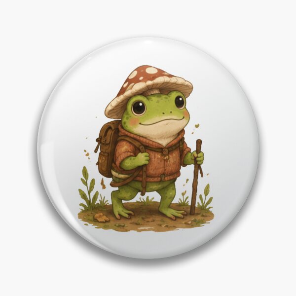 Item preview, Cute Hiking Frog with Mushroom Hat designed and sold by JustFeature.