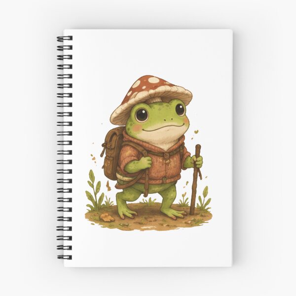 Item preview, Cute Hiking Frog with Mushroom Hat designed and sold by JustFeature.