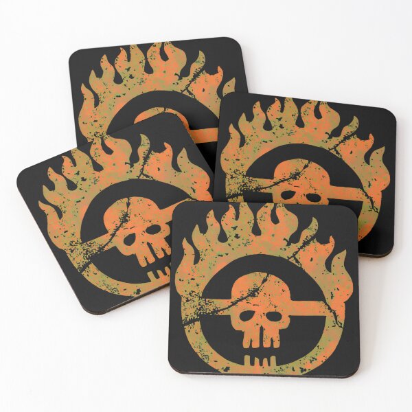 Item preview, Grungy Fire Circle Skull Emblem Design designed and sold by ARTBYKTANA.