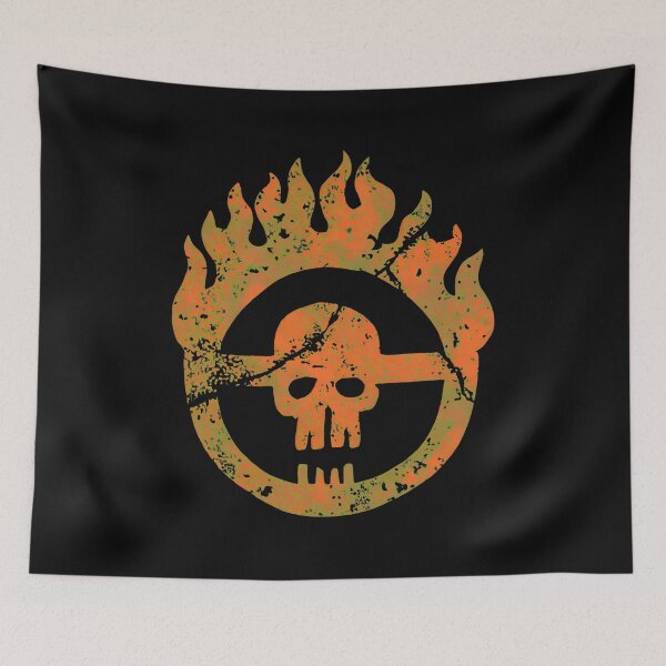 Item preview, Grungy Fire Circle Skull Emblem Design designed and sold by ARTBYKTANA.