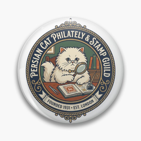 Item preview, Persian Cat Philately Stamp Guild Magnifying Glass designed and sold by PictoVibe.