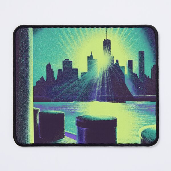 Item preview, Neon Metropolis Harbor Skyline Burst designed and sold by ClubVacay.
