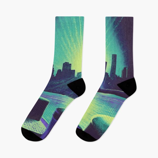Item preview, Neon Metropolis Harbor Skyline Burst designed and sold by ClubVacay.