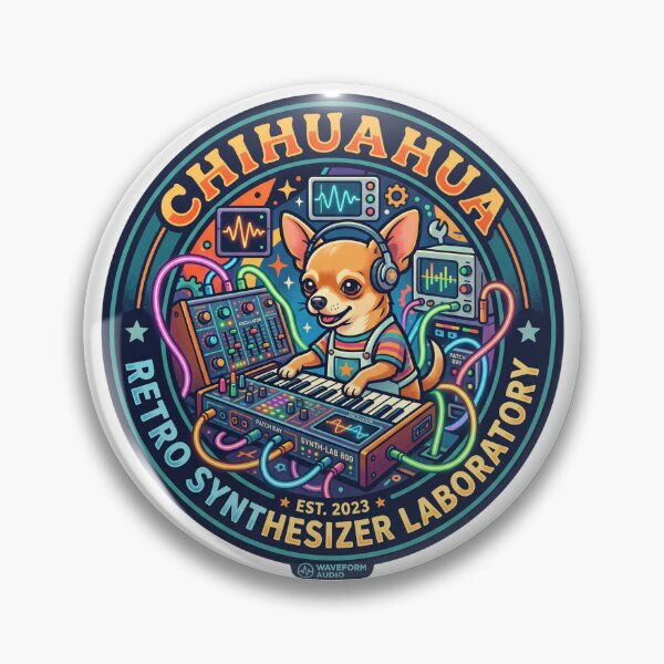 Item preview, Chihuahua Retro Synthesizer Laboratory Analog Patch Cable designed and sold by PictoVibe.