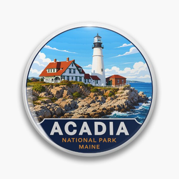 Item preview, Acadia National Park Maine US Retro Badge designed and sold by Gideon Emmerich.