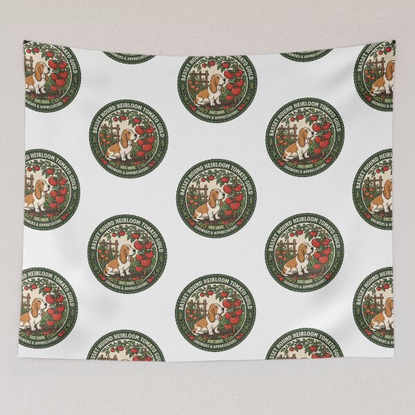 Item preview, Basset Hound Heirloom Tomato Guild Garden Vine designed and sold by PictoVibe.