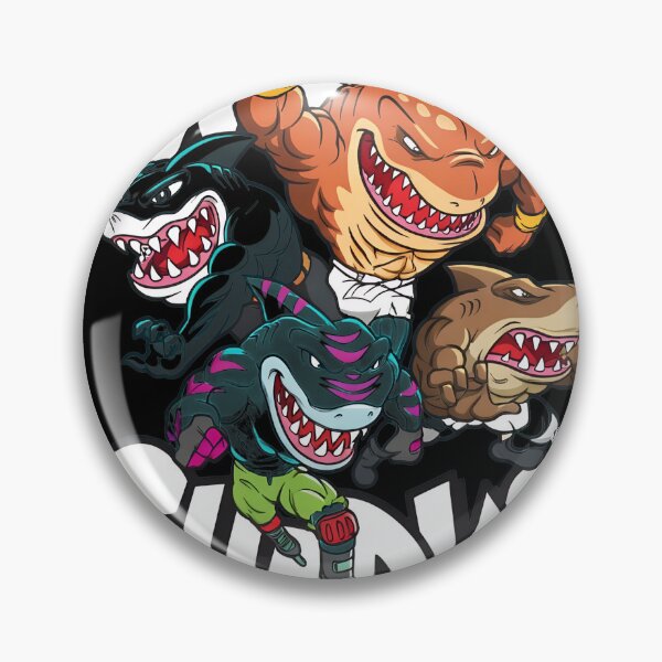Item preview, Action Cartoon Shark Group Graphic Print designed and sold by Thefulavocado.