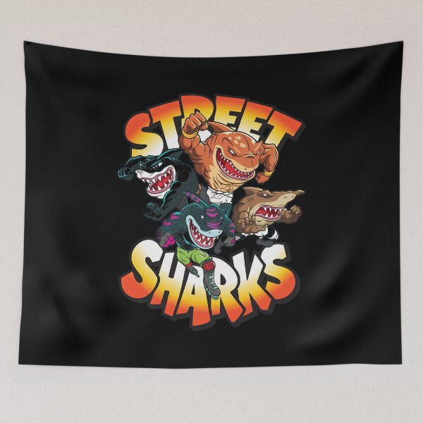 Item preview, Action Cartoon Shark Group Graphic Print designed and sold by Thefulavocado.