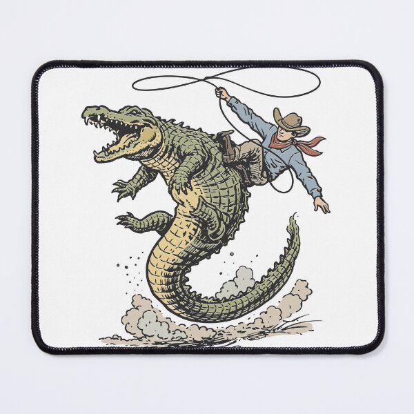 Item preview, Cowboy Riding Gator designed and sold by twindragonthreads.