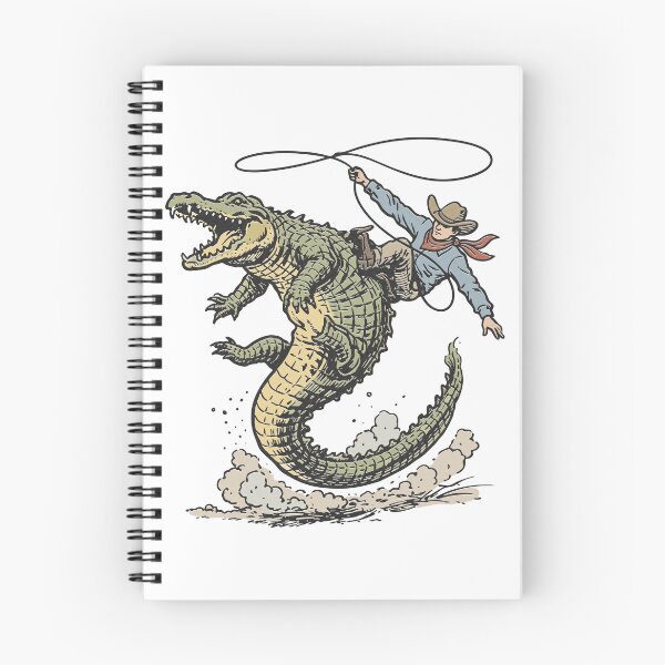 Item preview, Cowboy Riding Gator designed and sold by twindragonthreads.