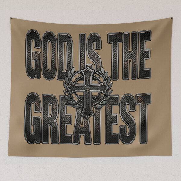 Item preview, God Is The Greatest - Metallic Carbon Fiber Cross designed and sold by digitalbob60.