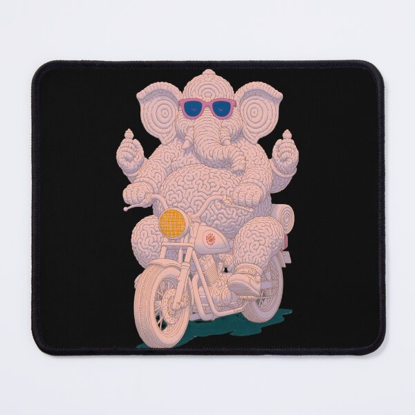 Item preview, Ganesha Drinking Coffee Vintage Motorcycle 3D Plush Pop Art designed and sold by PANNARUK THAILAND.