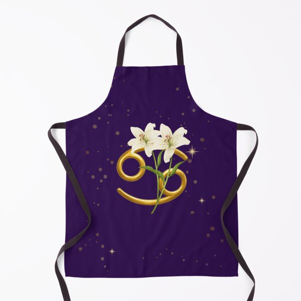 Item preview, Cancer Zodiac Floral Art | Gold Cancer Symbol with White Lilies | Astrology Gift | Celestial Botanical Design designed and sold by MysticPurpleHue.