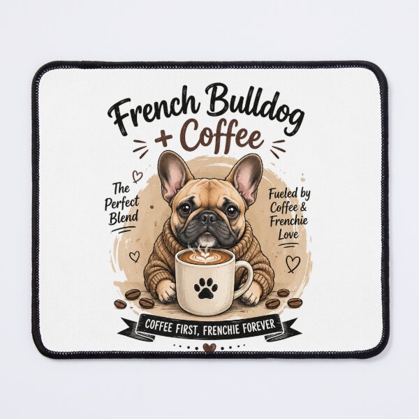 Item preview, Fueled by Coffee & Frenchie Love – Cute French Bulldog Coffee Lover Illustration. designed and sold by  BreedCraft Studio.
