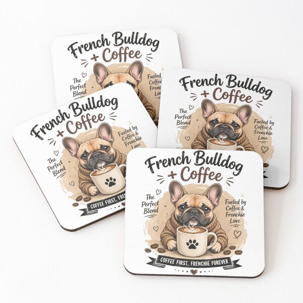 Item preview, Fueled by Coffee & Frenchie Love – Cute French Bulldog Coffee Lover Illustration. designed and sold by  BreedCraft Studio.