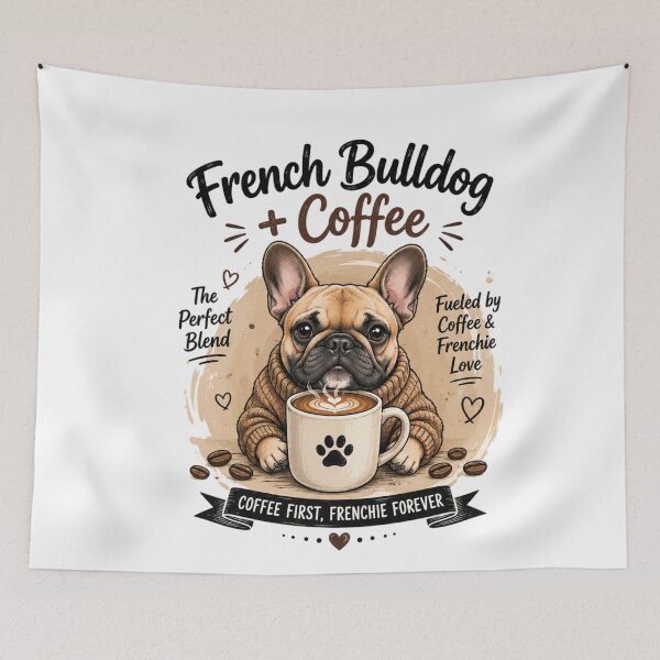 Item preview, Fueled by Coffee & Frenchie Love – Cute French Bulldog Coffee Lover Illustration. designed and sold by BreedCraft Studio.
