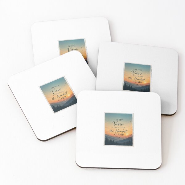 Item preview, The Best View Comes After The Hardest Climb Mountain Sunset Art designed and sold by PrintableArt123.